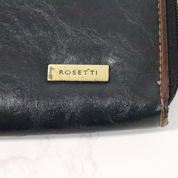 Rosetti Women's Classic Black Brown Softshell Zip Around Long Checkbook Wallet - Picture 2 of 6